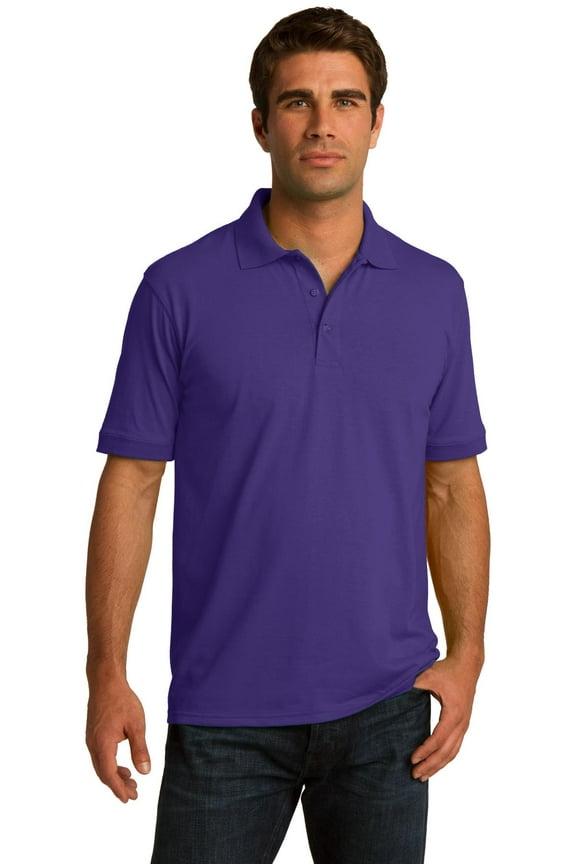 KP55 Mens Core Blend Jersey Knit Polo T-Shirt, Purple - 5XL