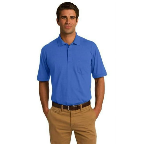 Port & Company KP55P Mens Core Blend Jersey Knit Pocket Polo T-Shirt, Royal - 5XL