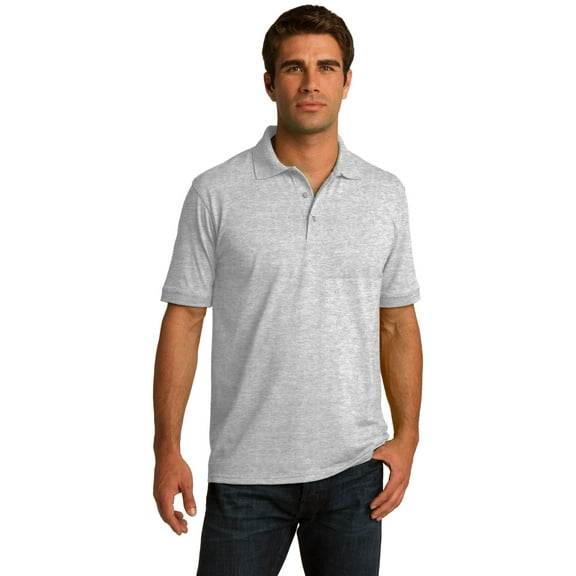 Port & Company KP55T Mens Core Blend Jersey Knit Polo T-Shirt, Ash - 4XL Tall