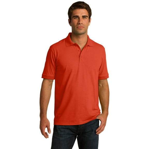 Port & Company KP55T Mens Core Blend Jersey Knit Polo T-Shirt, Orange - 4XL Tall