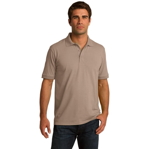 Port & Company KP55T Mens Core Blend Jersey Knit Polo T-Shirt, Sand - 2XL Tall
