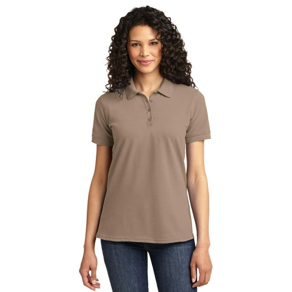 Port Company LKP155 Ladies Soft Polo Shirt - Sand - X-Small