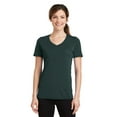 thumbnail image 1 of Port Company LPC381V Ladies Performance Blend V-Neck Tee, Dark Green, M, 1 of 1