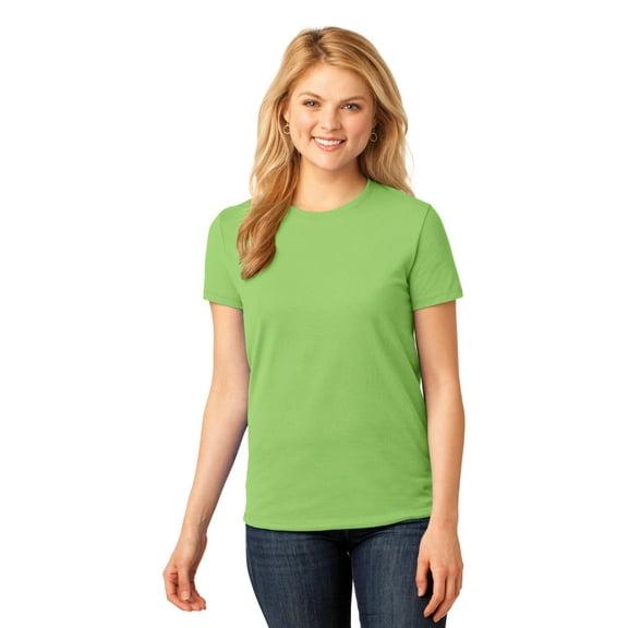 Port & Company LPC54 Ladies Core Cotton Tees, Lime - 4XL