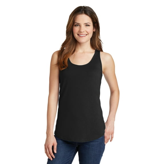 Port Company LPC54TT Ladies Core Cotton Tank Top, Jet Black, 3XL
