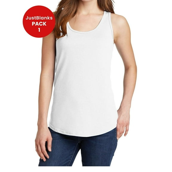 JustBlanks Ladies Core Cotton Tank Top A Side Seamed With a Contoured Body For a Feminine Fit