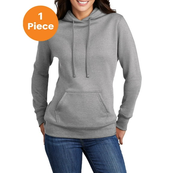 Port & Company LPC78H Ladies Core Fleece Pullover Hooded Sweatshirt, Athletic Heather, 4XL, Womens Hoodies