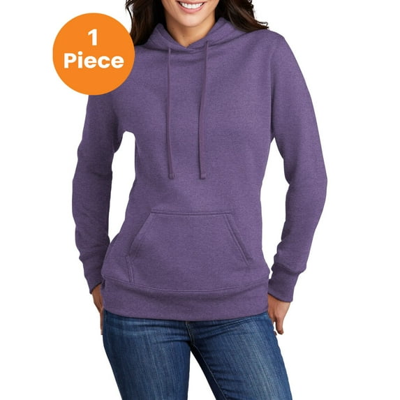 Port & Company LPC78H Ladies Core Fleece Pullover Hooded Sweatshirt, Heather Purple, 4XL, Womens Hoodies