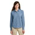 thumbnail image 1 of Port & Company LSP10 Ladies Long Sleeve Value Denim Shirt, Ink Blue*, 4XL, Womens Button Down Shirts, 1 of 6