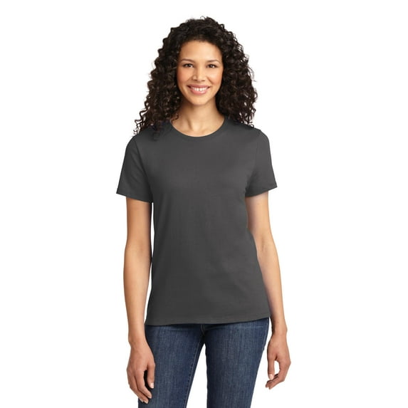 Port & Company Ladies 100% Cotton Essential T-Shirt. Charcoal. XL.