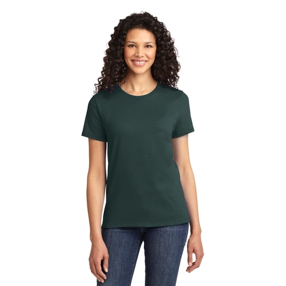 Port & Company Ladies 100% Cotton Essential T-Shirt. Dark Green. XXL.