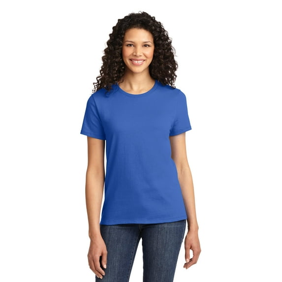 Port & Company Ladies 100% Cotton Essential T-Shirt. Royal. XL.