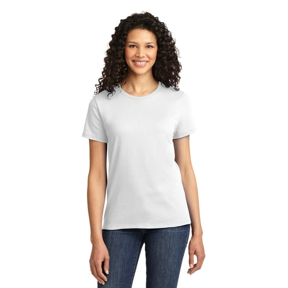 Port & Company Ladies 100% Cotton Essential T-Shirt. White. 4XL.