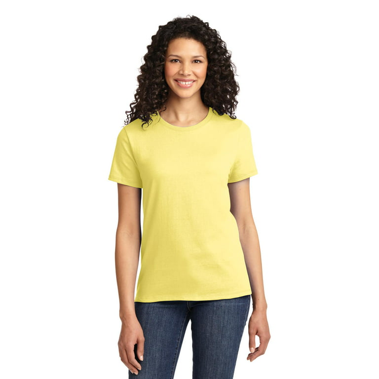 Port & Company Ladies 100% Cotton Essential T-Shirt. Yellow. 4XL.
