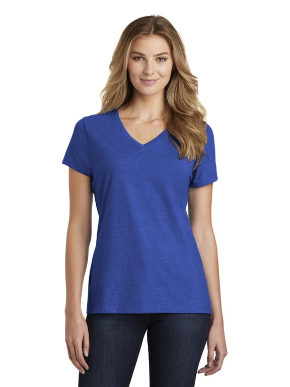 Port & Company Ladies 3 Pack Bundle Fan Favorite Blend V-Neck Tee, Multipack (Sizes XS - 4XL)