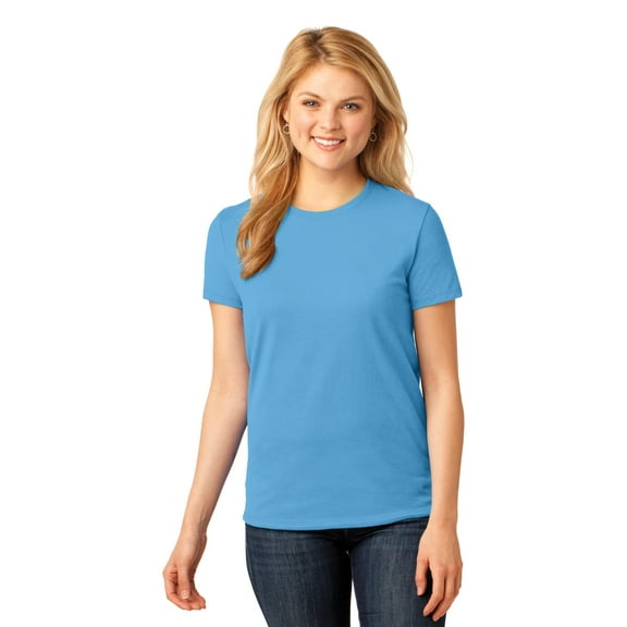 Port & Company Ladies 5.4-oz 100% Cotton T-Shirt, Aquatic Blue, X-Large