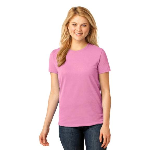 Port & Company Ladies 5.4-oz 100% Cotton T-Shirt, Candy Pink, X-Large