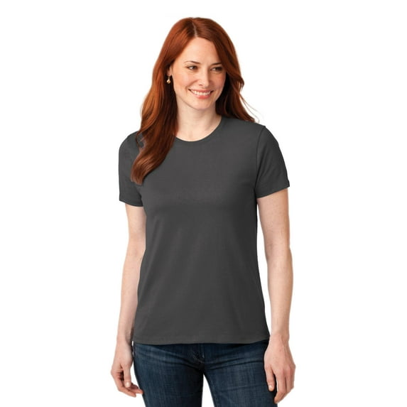 Port & Company Ladies 50/50 Cotton/Poly T-Shirt, Charcoal, XXXX-Large