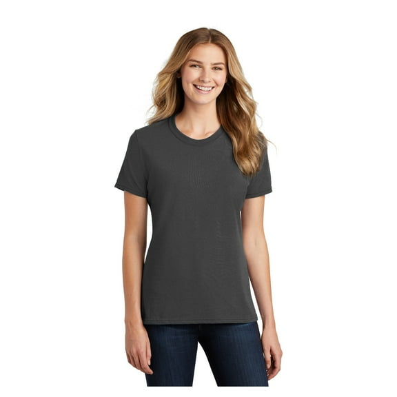 Port & Company Ladies Core Blend Comfortable Short Sleeve T-Shirt Charcoal X-Small