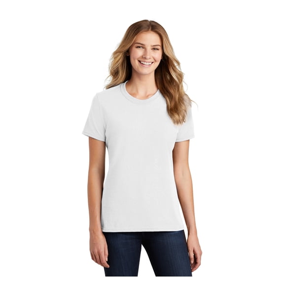 Port & Company Ladies Core Blend Comfortable Short Sleeve T-Shirt White Large