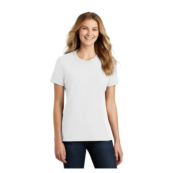 Port & Company Ladies Core Blend Comfortable Short Sleeve T-Shirt White Small