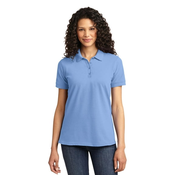 Port & Company Ladies Core Blend Pique Polo-S (Light Blue)