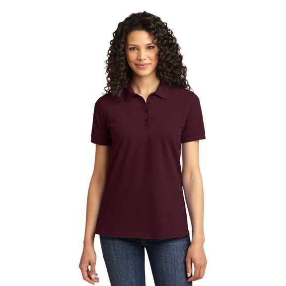 Port & Company Ladies Core Blend Pique Polo-XS (Athletic Maroon)