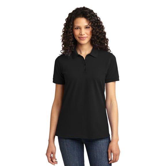 Port & Company Ladies Core Blend Pique Polo-XS (Jet Black)
