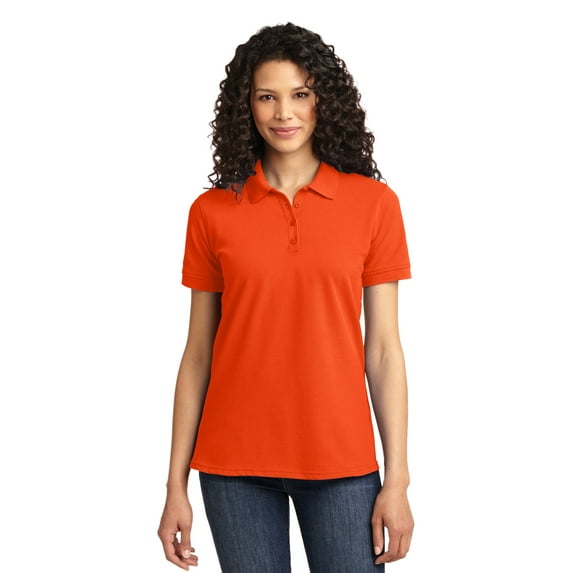 Port & Company Ladies Core Blend Pique Polo-XS (Orange)