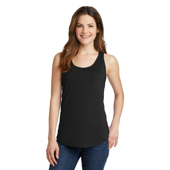 Port & Company Ladies Core Cotton Tank Top-2XL (Jet Black)