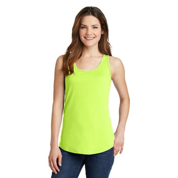 Port & Company Ladies Core Cotton Tank Top-4XL (Neon Yellow)