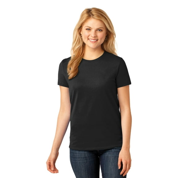 Port & Company Ladies Core Cotton Tee-2XL (Jet Black)