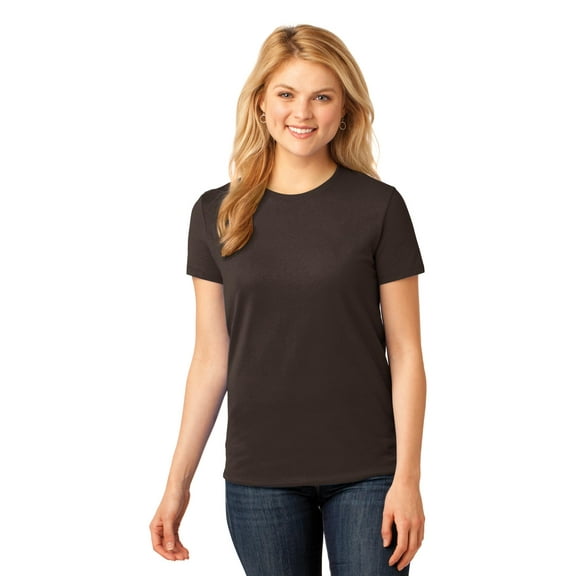 Port & Company Ladies Core Cotton Tee-XS (Dark Chocolate Brown)