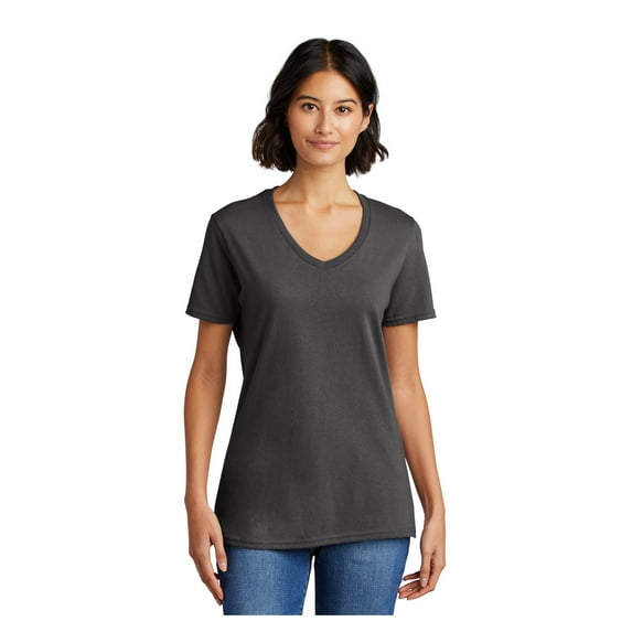 Port & Company Ladies Core Cotton V-Neck T-Shirt Charcoal 3X-Large