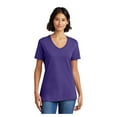 thumbnail image 1 of Port & Company Ladies Core Cotton V-Neck T-Shirt Purple X-Small, 1 of 5