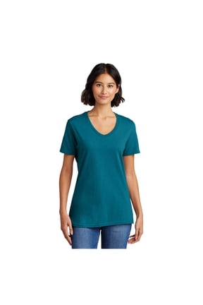 mpany Ladies Core Cotton V-Neck T-Shirt Teal X-Large