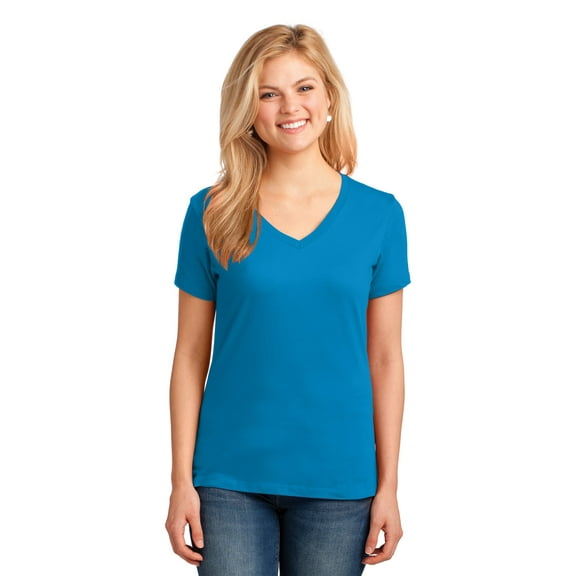 Port & Company ® Ladies Core Cotton V-Neck Tee. LPC54V