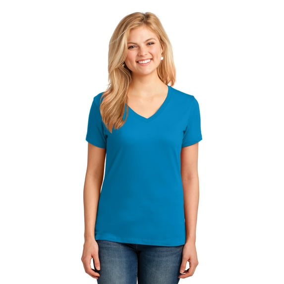 Port & Company ® Ladies Core Cotton V-Neck Tee. LPC54V