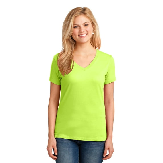 Port & Company Ladies Core Cotton V-Neck Tee
