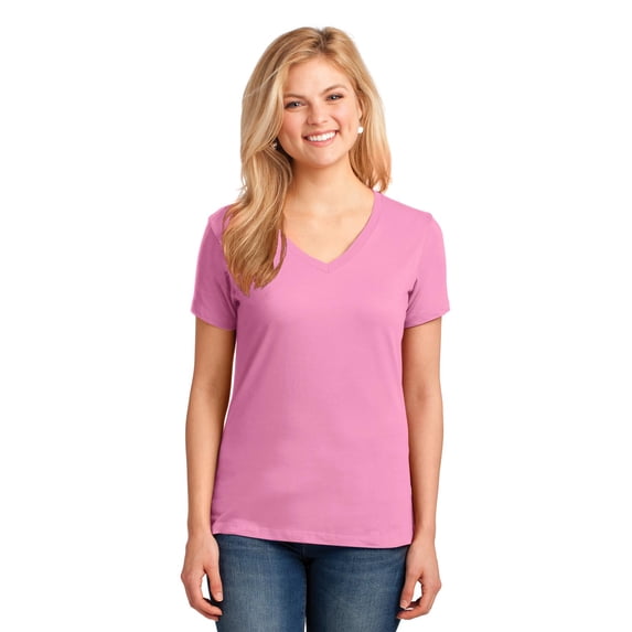 Port & Company Ladies Core Cotton V-Neck Tee