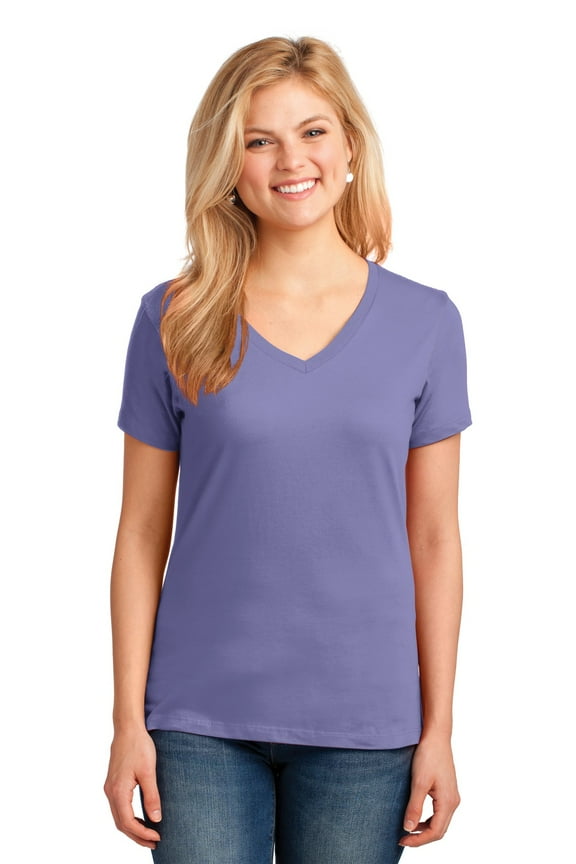 Ladies Core Cotton V-Neck Tee