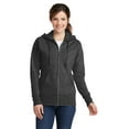 thumbnail image 1 of Port & Company Ladies Core Fleece Full Zip Hooded Sweatshirt-XL (Dark Heather Grey), 1 of 6