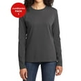 thumbnail image 1 of JustBlanks Ladies Long Sleeve Core Cotton Tee Open Hem Cuffs, 1 of 1