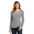 thumbnail image 1 of Port & Company Ladies Long Sleeve Fan Favorite V Neck Tee-3XL (Athletic Heather), 1 of 6