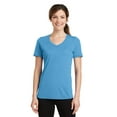 thumbnail image 1 of Port & Company Ladies Performance Blend V Neck Tee-3XL (Aquatic Blue), 1 of 6