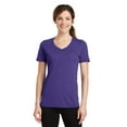 thumbnail image 1 of Port & Company Ladies Performance Blend V Neck Tee-L (Purple), 1 of 6