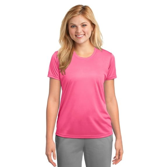 Port & Company Ladies Performance Tee-L (Neon Pink)