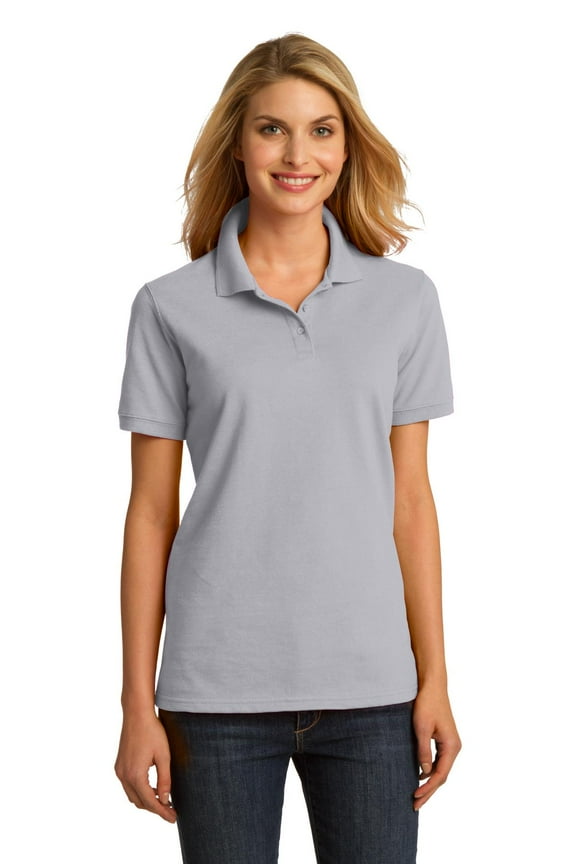 mpany Ladies Ring Spun Pique Polo Lkp150 - Silver - 3XL