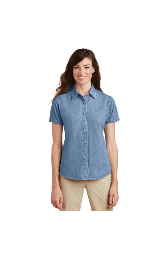 - Ladies Short Sleeve Value Denim Shirt. LSP11