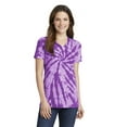 thumbnail image 1 of Port & Company Ladies Tie Dye V Neck Tee-S (Purple), 1 of 6
